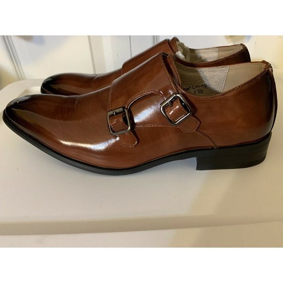 Majestic Collection Men’s Sz 7 1/2 Dress Shoes, Double Monk Strap Leather Scuffs main image 3